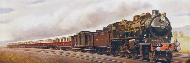 Super Pacific der Nordbahn von Frankreich, Illustration aus Das Wunderbuch der Eisenbahnen, vierzehnte Ausgabe, herausgegeben von Harry Golding, 1929